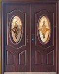 Steel Security Door S3001 - Wood Grain - 60 x 82 - Left Hand