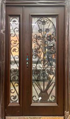 Steel Security Door S3006 - Wood Grain - 48 x 82 - Right Hand