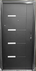 Steel Security Door S4016 - Black - 38 x 82 - Left Hand