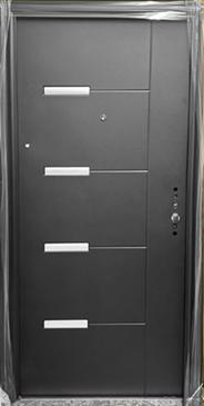Steel Security Door S4016 - Black - 38 x 82 - Left Hand