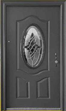 Steel Security Door S3001 - Grey - 38 x 82 - Right Hand