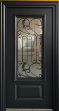Steel Security Door S3012 - Black - 38 x 82 - Right Hand
