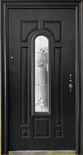 Steel Security Door 3008 - Black - 38 x 82 - Right Hand