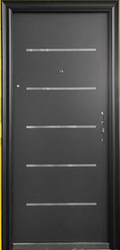 Steel Security Door 4014 - Black - 38 x 82 - Right Hand