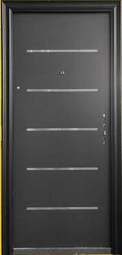Steel Security Door 4014 - Black - 38 x 82 - Right Hand