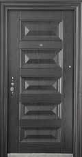 Steel Security Door S4042 - Black - 38 x 82 - Right Hand