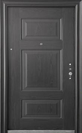 Steel Security Door S4064 - Black - 38 x 82 - Right Hand