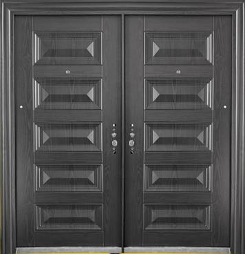 Steel Security Door S4042 - Black - 60 x 82 - Right Hand