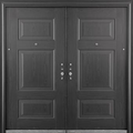 Steel Security Door S4064 - Black - 60 x 82 - Right Hand