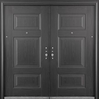 Steel Security Door S4064 - Black - 60 x 82 - Right Hand