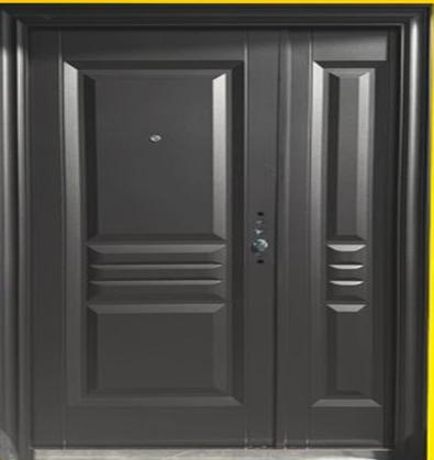 Steel Security Door S4057 - Black - 48 x 82 - Right Hand
