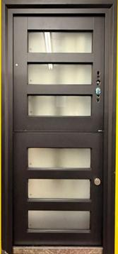 Steel Security Door H02 - Black - 38 x 82 - Right Hand