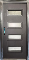 Steel Security Door GLS4 - Black - 38 x 82 - Left Hand