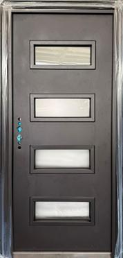 Steel Security Door GLS4 - Black - 38 x 82 - Right Hand