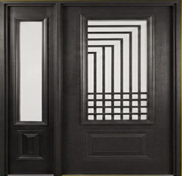 Steel Security Door 3011 - Black - 48 x 82 - Right Hand